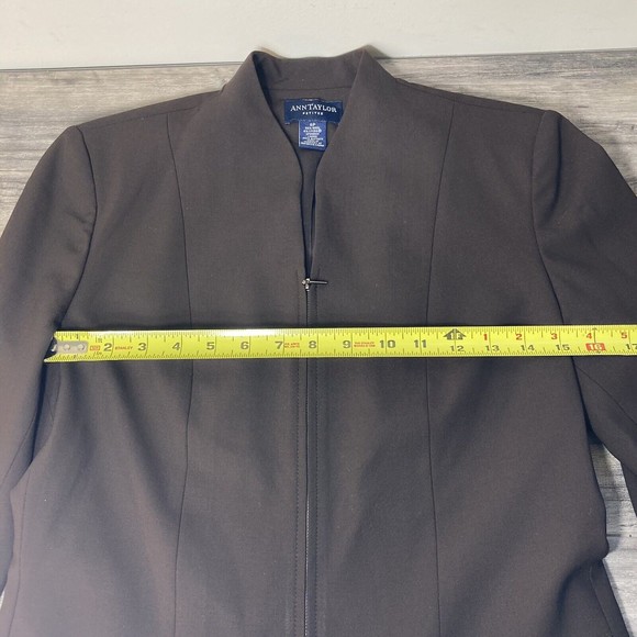 Ann Taylor Long Sleeve Single-Button Blazer - Chocolate Brown - Size 6P Petite - Picture 9 of 12